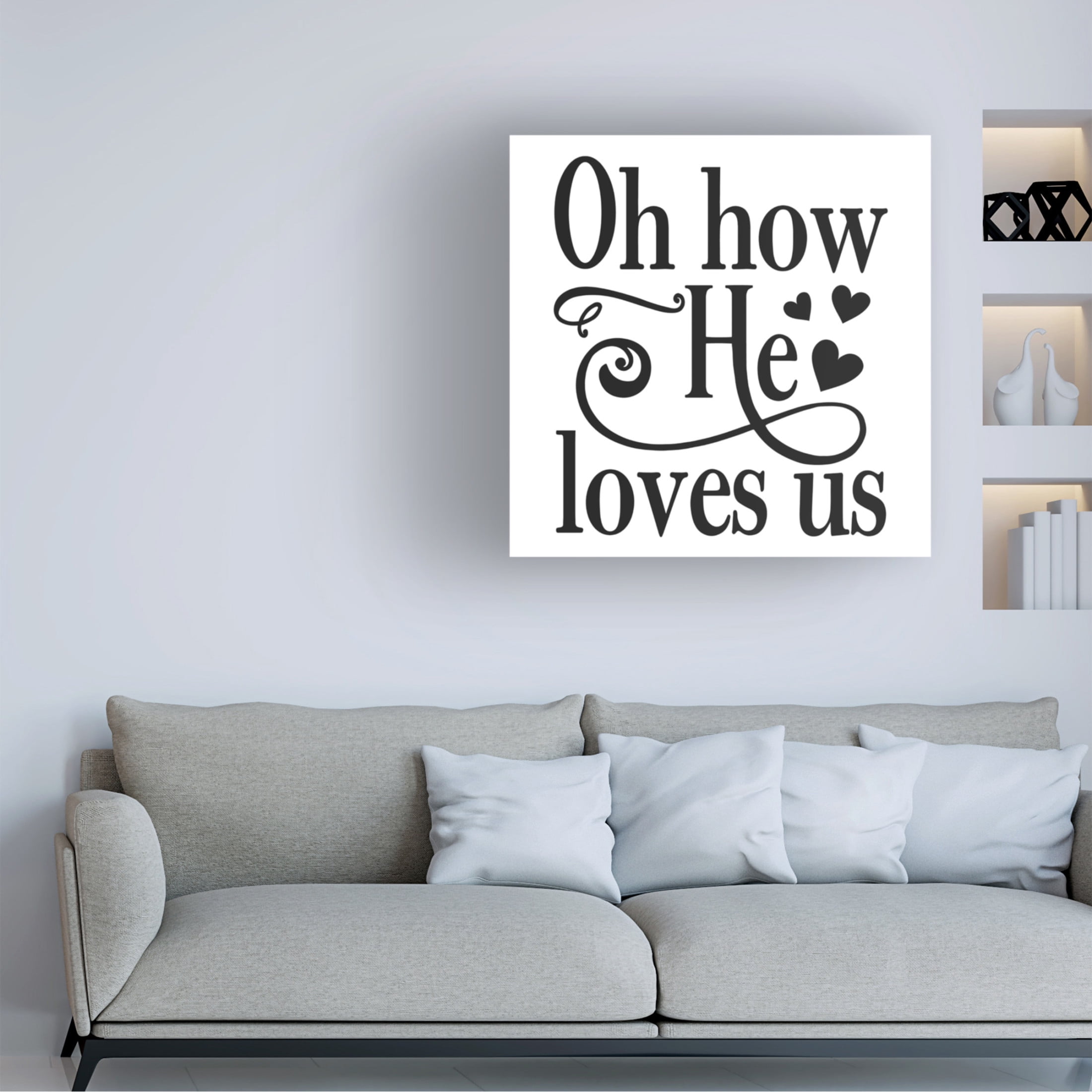Canvas Wall Art - Jean Plout 'Christian Typography C' Wall Art for Living Room, Bedroom, or Office Décor by Trademark Fine Art - 35 x 35 Inches