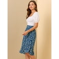 thumbnail image 4 of AllegK Falmidi dividicon botones en espaly dobladillo con volantes florales pamujer Azul XS, 4 of 6