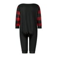 thumbnail image 4 of Christmas Family Pajamas Matching Set Letter Print Long Sleeve Tops and Elastic Plaid Pants Loungewear Soft Sleepwear, 4 of 10
