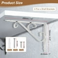 thumbnail image 2 of Uxcell 2 Pcs Soportes Decorativos para Estantes, Soportes para Estantes Flotantes de 250mm/10 Pulgadas para Estanterías de Pared, Blanco, 2 of 7