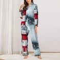 thumbnail image 2 of Fotbe Circular Lighthouse Conjunto de Pijama de Manga Larga para Mujer con Estampado, Ropa de Dormir de 2 Piezas, Conjunto de Casa Suave y Cómodo con Bolsillos-Small, 2 of 7