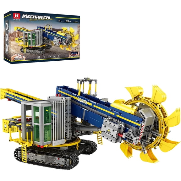 Bucket Wheel Excavator Building Blocks Set 22017, Remote Control Construction Vehicle Model Kit for Adult, RC Technic Engineering Car Toys Gifts for Boys and Girls 14 , (3970 PCS)