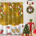 thumbnail image 5 of 60x72 Inch Shower Curtains for Bathroom, Red Green Christmas Fabric Bath Curtain Decor, Xmas Ball Snowflake Winter Waterproof Restroom Curtains Shower Set Accessories with 12 Hooks 60 Inch, 5 of 8