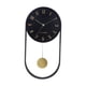 thumbnail image 2 of Reloj de pared nórdico con péndulo, funciona con pilas, sin tictac, decorativo, de hierro. Negro, 2 of 9