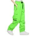 thumbnail image 5 of RYRJJ Snow Pants Womens Ski Hiking Cargo Pants Thicken Waterproof Outdoor Winter Warm Snowboard Pants with Zipper Pockets(Green;XXL), 5 of 6