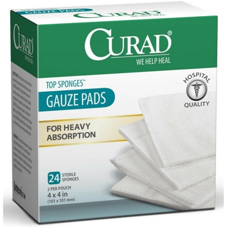Curad Top Sponges 4 Inches X 4 Inches 24 Each