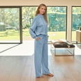 thumbnail image 5 of SUNBS 2 Piece Outfits Women Sweatsuits Drawstring Sweatshirt Lounge Sets 2025 Fall Wide Leg Sweatpants Tracksuit with Pockets, 5 of 8