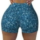 thumbnail image 2 of Fotbe Blue Glitter Shorts Sin Costuras – Shorts Deportivos de Cintura Alta para Mujer, Elásticos para Gimnasio, Yoga, Running o Ciclismo-X-Large, 2 of 8