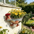 thumbnail image 5 of Gumesh Rooster Shaped Hanging Metal Flower Pot, Cute Animal Planter for Outdoor Garden Fence Balcony Decor, 5 of 7