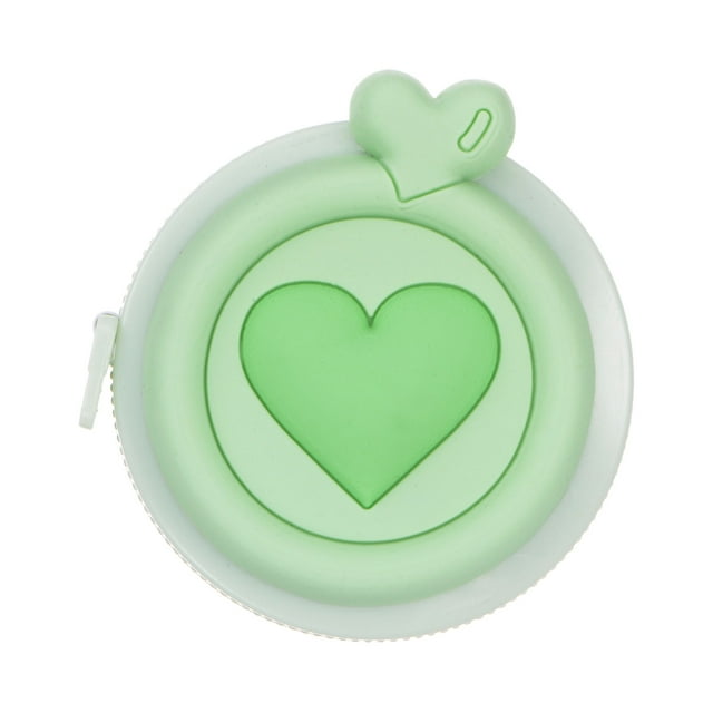Suave Cinta Métrica 60 Pulgadas 1.5 Metro Retráctil Mini Caricatura Métrica Cinta Lindo Cinta Regla para Coser Artesanías Tela Cuerpo Medidas, Verde Corazón