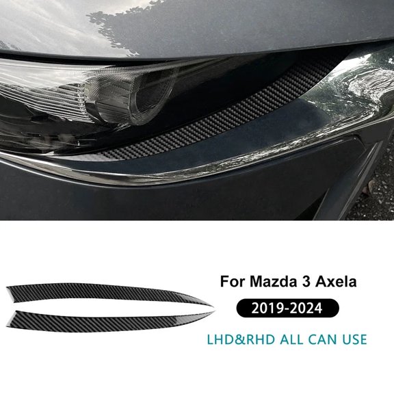 Real Soft Carbon Fiber Sticker For Mazda 3 Axela BP 2019 2020 2021 2022 2023 2024 2025 Car Lamp Eyebrow Decor Trim Accessories.