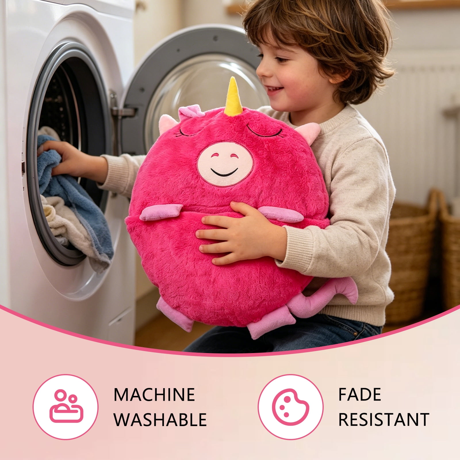 Kids Unicorn Sleeping Bag with Pillow - 2-in-1 Foldable, All Seasons, Soft & Warm (63"x24")-Pink M