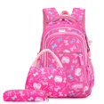 thumbnail image 2 of Mochilas escolares para estudiantes de primaria y secundaria Mochila impermeable ultraligera para niñas de tres piezas, 2 of 5