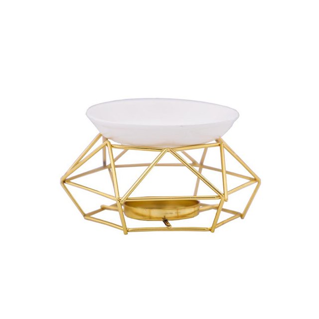 Wosthever Quemador de aromaterapia Lámpara de aceite aromático de hierro Regalos y artesanías Decoración del hogar Quemador de aceite esencial Decoración del hogar Dorado Wosthever HA024886-01