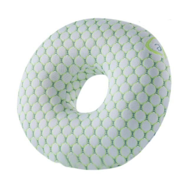 Almohada para dormir de lado para hombres y mujeres, suave, con forma de dona, perforada y práctica. Verde