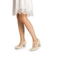 thumbnail image 4 of BURUDANI Low Chunky Heels for Women T-Strap Mary Jane Pumps Wedding Dress Shoes, 4 of 6