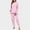 Pink, variant on Vetsdori Long Sleeve Pajamas Sets for Women Fleece PJS Nightwear Pockets Sleepwear Soft 2 Pieces Womens Pajamas Pants