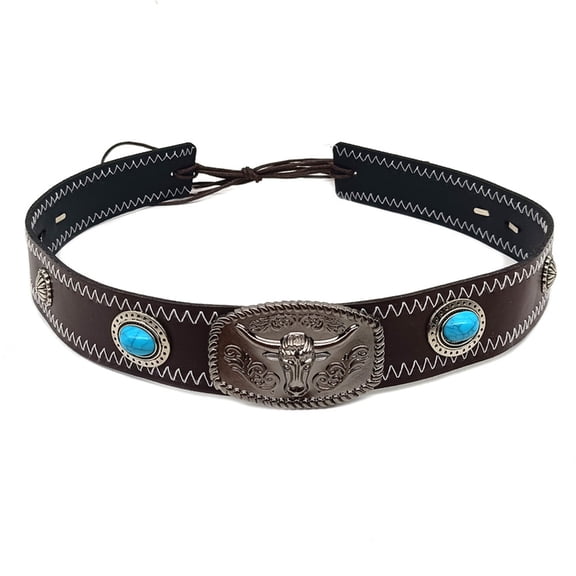 Ethnic Western Hat Band Decorative Stitched Belt for Hat Suitable for Straw Felt Fedoras and Panama