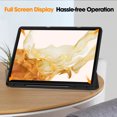thumbnail image 7 of ELEHOLD Tri-Fold Folio Case for Samsung Galaxy Tab S9+ 12.4-Inch 2023 (SM-X810/X816/X818), with Auto Wake/Sleep Kickstand Function Pen Holder Shockproof Protective Leather Cover,Black, 7 of 7