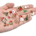 thumbnail image 6 of Christmas Charms Collection, 30 Pieces Gold Plated Enamel Christmas Tree Santa Claus Snowflake Socks Charm Metal Pendant for DIY Jewelry Making Necklace Bracelet Earring, 6 of 7