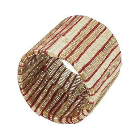 

1.5 in. Shimmering Woven Nubby Napkin Rings Rust - Set of 4