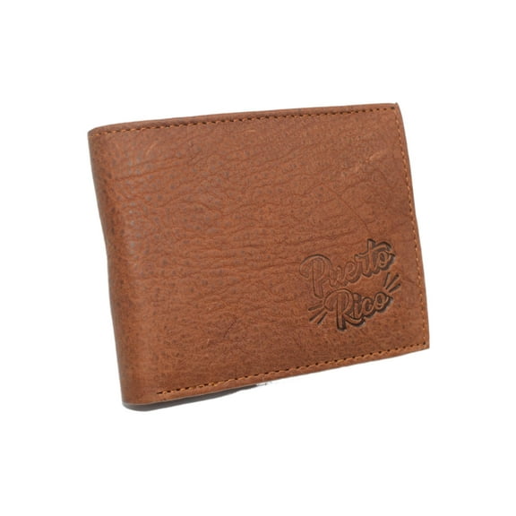 Puerto Rico Genuine Leather RFID Blocking Bifold Wallet for Men  Slim Vintage Boricua Pride Wallet