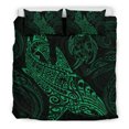 thumbnail image 1 of Juego de funda nórdica Shark Polynesian - Polynesian Tattoo Green, 1 of 6