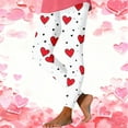 thumbnail image 2 of hotojiny Valentines Day Leggings for Women Casual Spring Fashion Yoga Workout Pants Slim Heart Print Leggings, 2 of 8