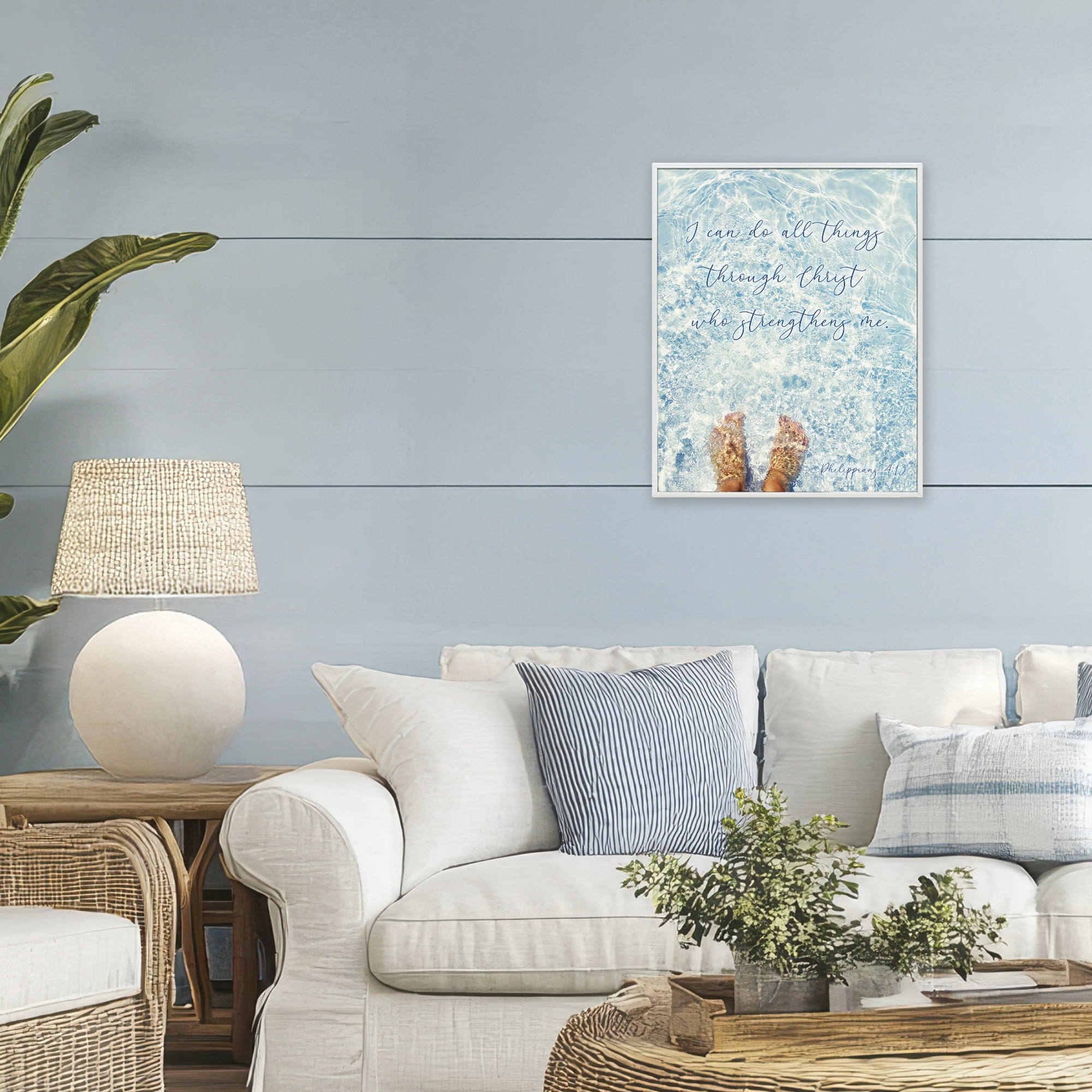 Stupell Industries I Can Do All Things White Framed Giclee Art, design by Sarah Jane