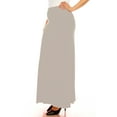thumbnail image 2 of Moa Collection Women's Plus Size Casual Solid High Waisted A -line Maxi Skirt with an elastic Waistband, 2 of 6