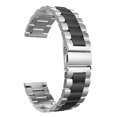 thumbnail image 5 of Correas para Samsung Gear S2/Gear Sport de 20 mm, paquete de 2, correas de acero inoxidable de metal macizo para negocios, color plateado/negro+negro, 5 of 5