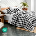 thumbnail image 4 of Bare Home Flannel Duvet Cover Set - 100% Flannel Cotton - Double Brushed - Twin/Twin XL, Buffalo Plaid - White/Black, 4 of 9