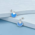 thumbnail image 3 of MYSTICPOEM Sea Shell 925 Sterling Silver Pearl Statement Stud Earrings for Women Blue Opal Ocean Jewelry Gifts for Beach Summer Vacation Birthday, 3 of 6