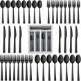 thumbnail image 1 of HLONK 40-Piece Black Silverware Set with Drawer Organizer  Stainless Steel Flatware Cutlery Set for Home Restaurant  Elegant Eating Utensils Tableware Plus Plastic Tray, 1 of 7