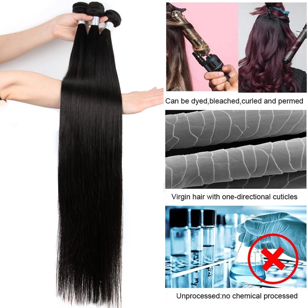 Brazilian Straight Hair Bundles 3/4 Pieces Straight Human Hair Bundles 10a 8-32 Inch Remy Human Hair Extensions For Black Women