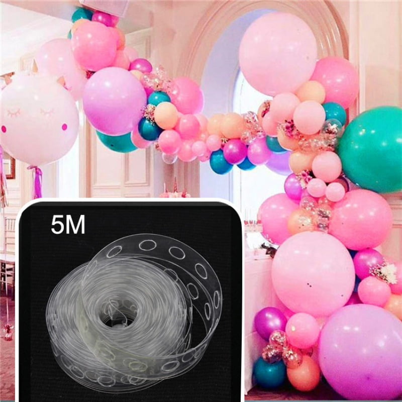 New 5M Balloon Arch Decor Strip Connect Chain Plastic DIY Tape Party Supplies 