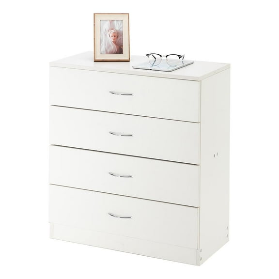 SamyoHome 4 Drawers Dresser Chest Cabinet Bedroom Night Stand Organizer, White