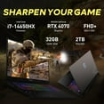 thumbnail image 3 of MSI Crosshair 16" 144Hz FHD+ Gaming Laptop, Intel i7-14650HX, 32GB DDR5, 2TB SSD, GeForce RTX 4070, 24-Zone RGB Backlit Keyboard, Cooler Boost 5, Wi-Fi 6E, Win 11, Gray, 256GB Docking Station Set, 3 of 9