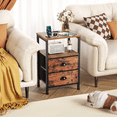 thumbnail image 3 of Furologee Nightstand with Charging Station, End Table with LED Lights, Bedside Table with USB Ports & Outlets, Night Stands with 2 Drawers, Side Table for Living Room/Bedroom, 3 of 8