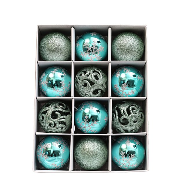 Bola de Navidad pintada con galvanoplastia, decoración navideña, bola transparente con purpurina, adornos para árboles de Navidad, bola hueca Wmkox8yii gf7769
