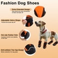 thumbnail image 4 of Unique Bargains 4pcs Dog Shoes Waterproof Anti-Slip Dog Shoes Dog Boots Paw Protectors Black Size 7 Width 2.55", 4 of 7