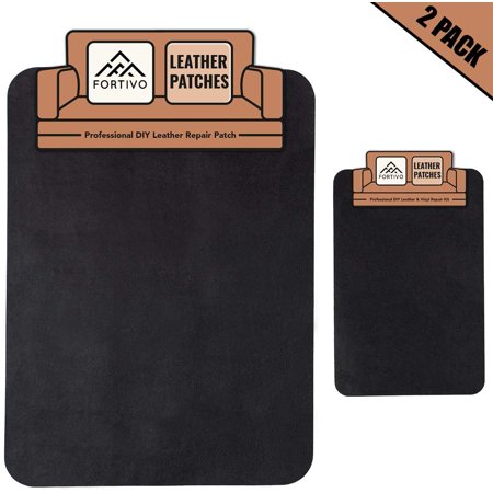 Black Leather Patches for Couch and Vinyl Repair Kit - Furniture, Couch, Car