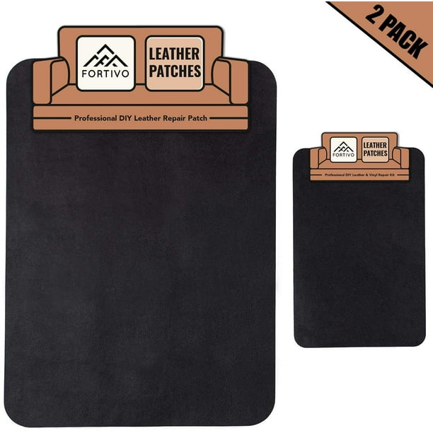 Black Leather Patches for Couch and Vinyl Repair Kit Furniture, Couch