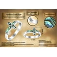 thumbnail image 3 of Sideways Cross Rainbow Abalone Shell Sterling Silver Ring for Female Adult-8, 3 of 7