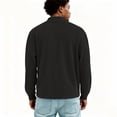 thumbnail image 4 of Domuza Corduroy Sweatshirt for Men Casual Stand Collar Quarter Zip Up Pullover Spring Fall Trendy Relaxed Fit Long Sleeve Ribbed Sweaters Black L, 4 of 4