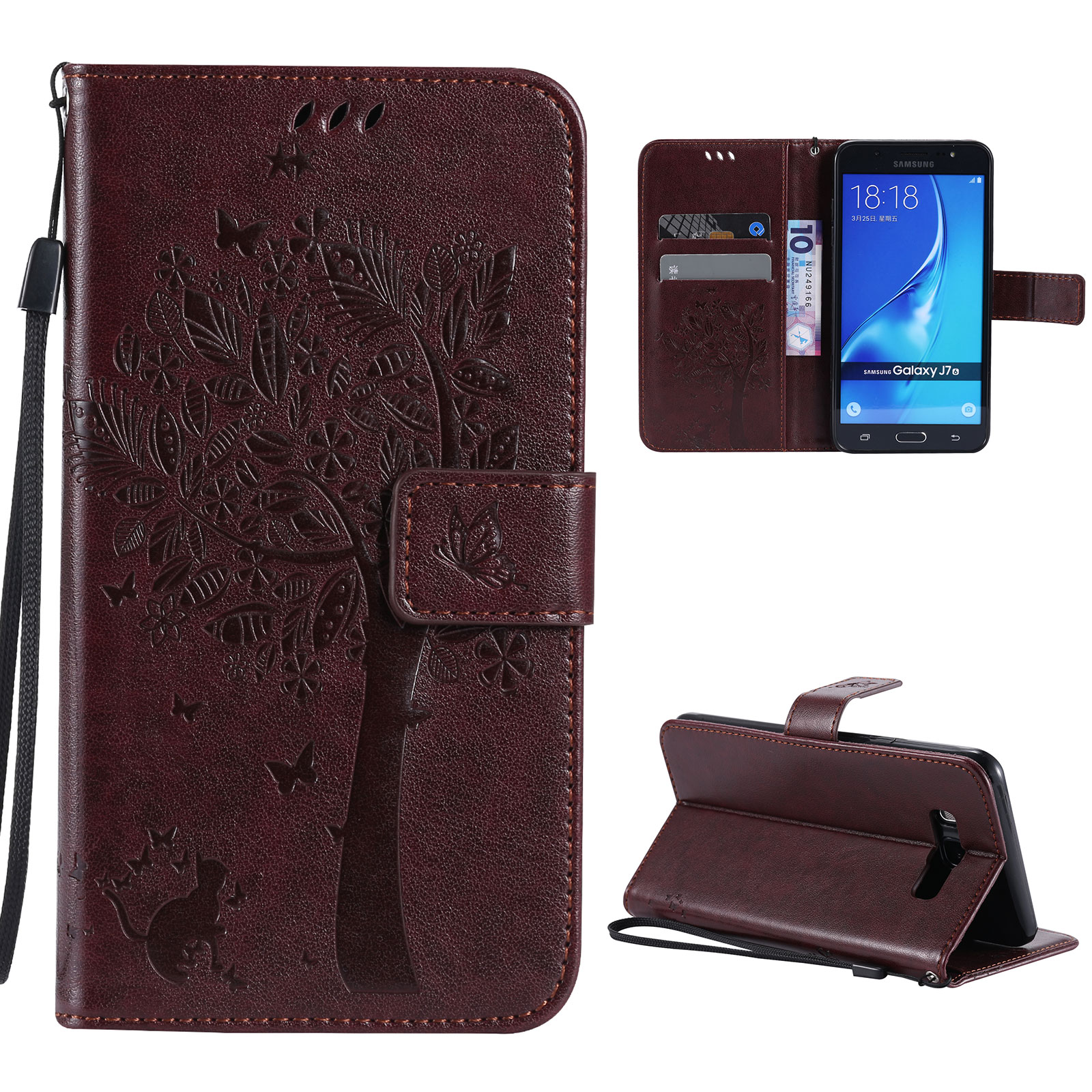 Galaxy J7 Case, Samsung Galaxy J7 Phone Cases, Allytech [Embossed Cat