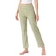 thumbnail image 4 of Pantalones de pijama de algodón a cuadros para mujer, con cintura elástica y bolsillo, pantalones de lounge largos, M, a cuadros amarillos, 4 of 6