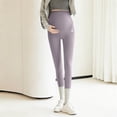thumbnail image 6 of Hxshgdsn Maternity Leggings For Women Stretchy Over The Belly Workout Full Length Active Yoga Pants Purple Xl, 6 of 6