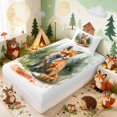 thumbnail image 2 of Erosebridal Fox Twin Fitted Sheet for Boys Girls, Pine Forest Bedding, 2-Piece 1 Fitted Sheet and 1 Pillowcase, 2 of 6