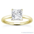 thumbnail image 2 of Square Cut Forever Brilliant Moissanite 4-Prong Solitaire Engagement Ring in 14k Yellow Gold, 2 of 4